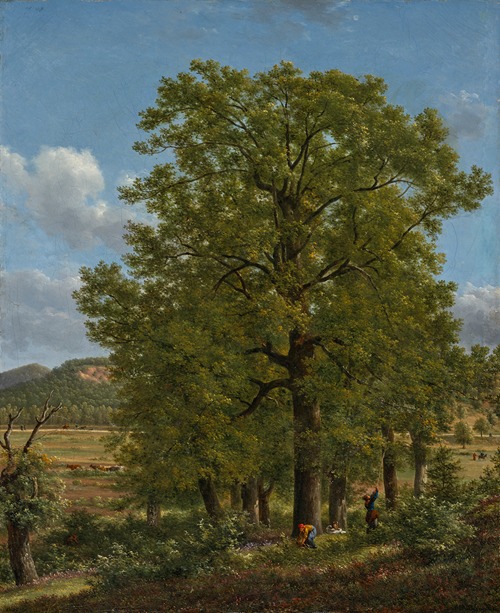 A landscape with women gathering chestnuts