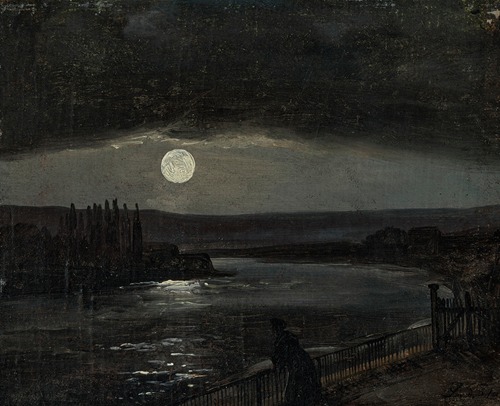 Moonlight over the Brühlsche Terrasse, Dresden