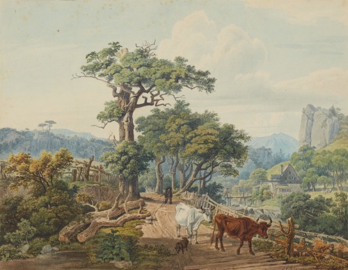 Hirte in bergiger Landschaft