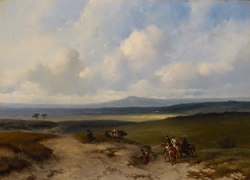 Ruiters in een landschap