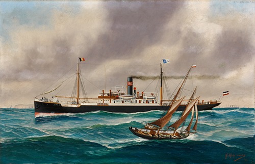 Stoomschip met hulpzeilen ‘Spes’