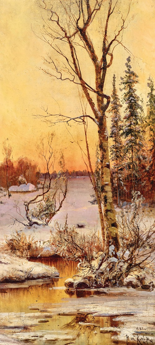 Winter Landscape at Sunset