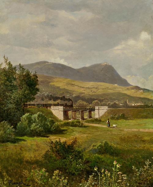 A Steam Train, with Leopoldsberg and Kahlenberg in the Background