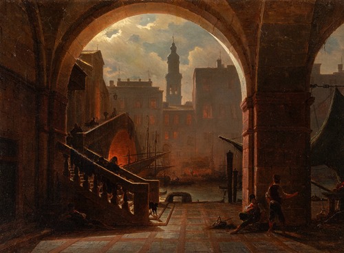 Venice, Rialto bridge at night