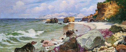 Breaking waves near the Amalfi coast