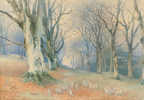Fairies and squirrels in a forest