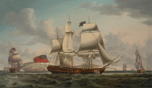 The East Indiaman William Pitt, in three positions off Dover