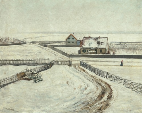 Houses in a winter landscape
