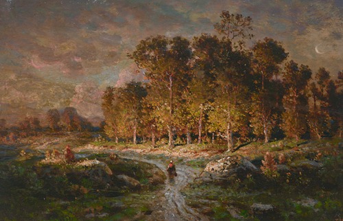 Paysanne en chemin