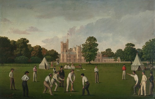 A Cricket Match, with Canford Manor beyond