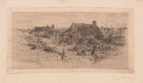 Landschap met huizen