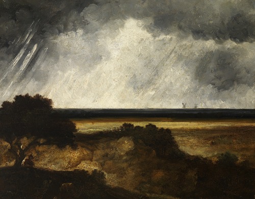 Landschap met overtrekkende bui