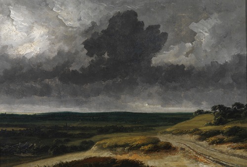 Landschap met zandweg