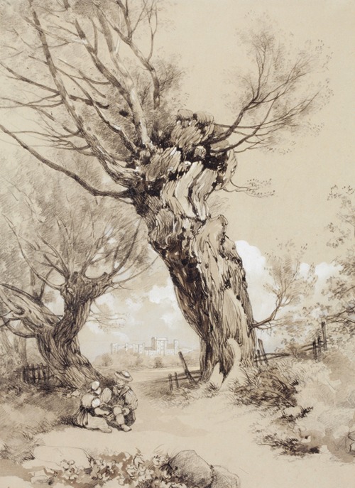 Landscape with Figures under Pollarded Trees