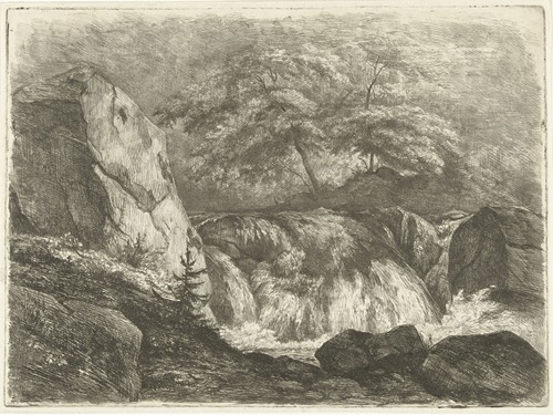 Rotslandschap met waterval