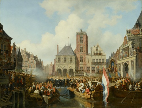 Intocht van prins Maurits te Amsterdam