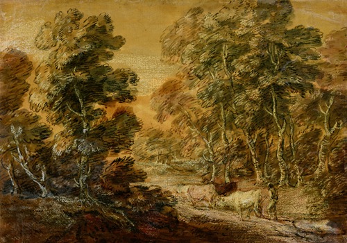 Wooded Landscape with Herdsman and Cattle