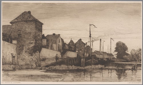 Gezicht op de haven van Leerdam