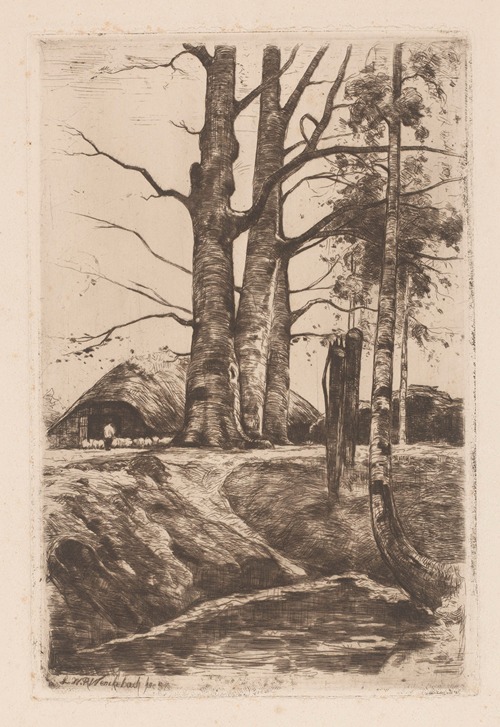 Landschap met boerderij