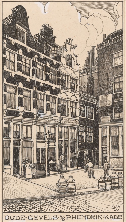 Oude gevels aan de Prins Hendrik Kade te Amsterdam