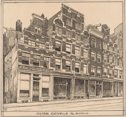 Oude gevels aan het Rokin te Amsterdam