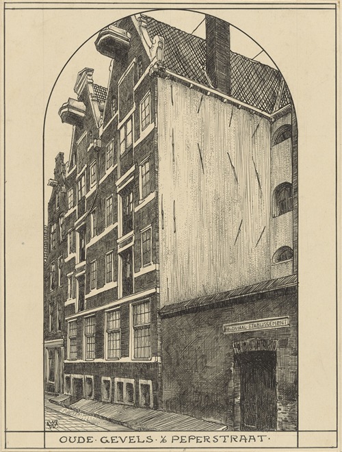 Oude gevels in de Peperstraat te Amsterdam