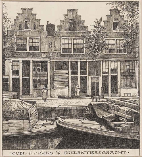 Oude huisjes aan de Egelantiersgracht te Amsterdam