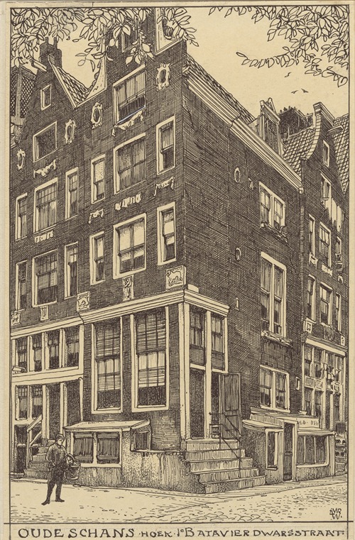 Oude Schans hoek 1ste Batavier Dwarsstraat te Amsterdam