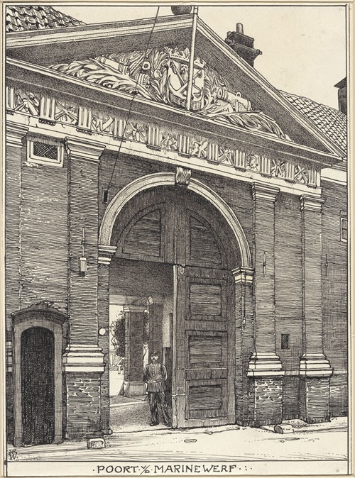 Poort van de Marinewerf aan de Grote Kattenburgerstraat te Amsterdam