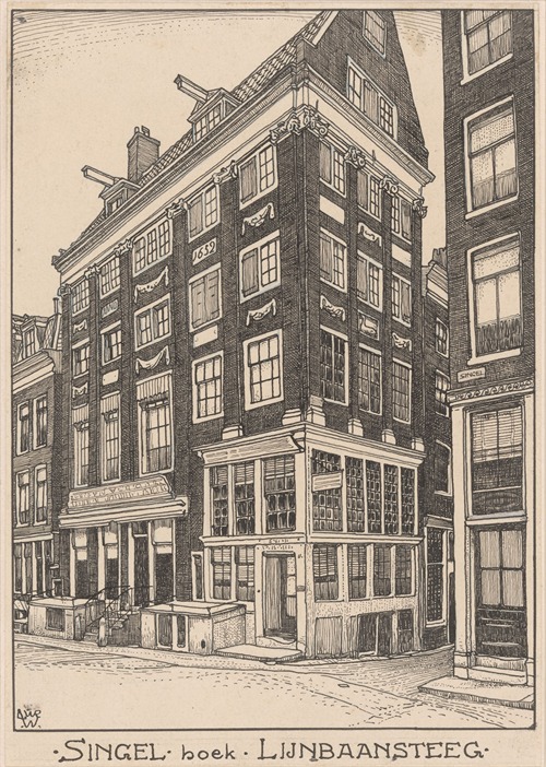 Singel hoek Lijnbaansteeg te Amsterdam