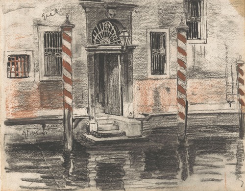Huis aan de Canale Grande te Venetië, met kleurnotities