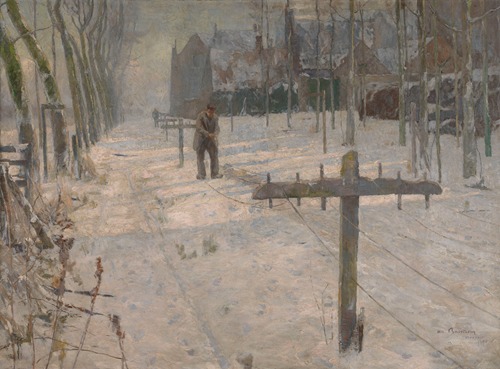 Snow Morning in Flanders. Rope-Makers on the Ramparts
