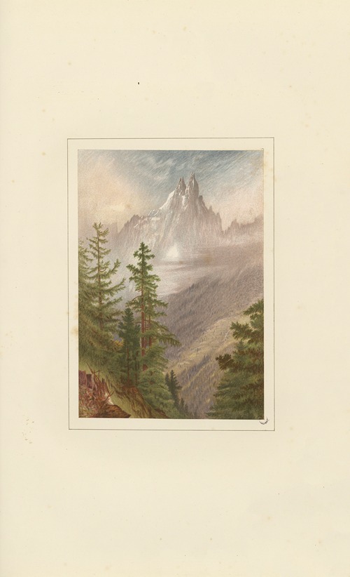 The Aiguilles Verte and du Dru, from near Chamouni