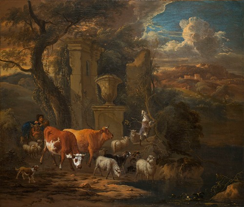 Italianised Landscapes with Shepherd and Shepherdess