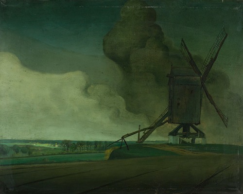 Storm Clouds over the Windmill in Tiegem