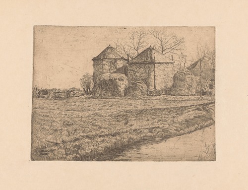 Boerderij met twee hooischuren