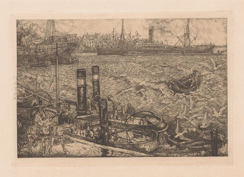 Haven met sleepboten in Rotterdam