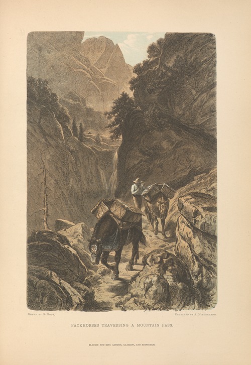 G.‎ ‎Roux – Packhorses‎ ‎Traversing‎ ‎a‎ ‎Mountain‎ ‎Pass