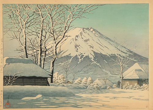 Fuji no yukibare, Oshino fukin (Mt. Fuji, clearing after a snowfall in Oshiono)