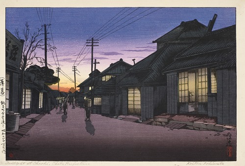 Hakubo choshi machi imamiya dori (Twilight at Imamiya street, Choshi)