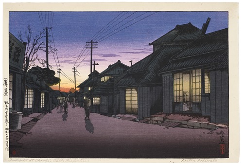 Hakubo choshi machi imamiya dori (Twilight at Imamiya street, Choshi)