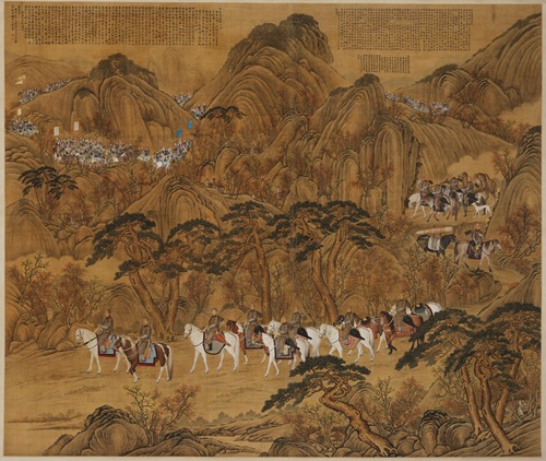 郎世宁哨鹿图轴