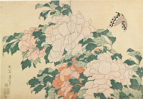 Peonies and Butterfly