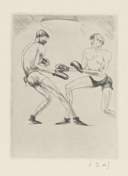 Tableau de la boxe, illustré de 29 gravures à l’eau-forte pl 51