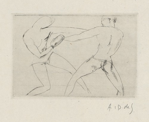Tableau de la boxe, illustré de 29 gravures à l’eau-forte pl 6
