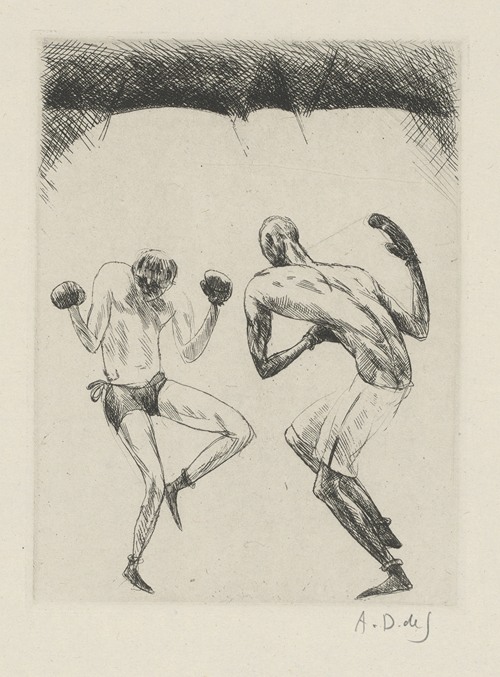 Tableau de la boxe, illustré de 29 gravures à l’eau-forte pl 8