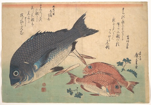 Kurodai and Kodai Fish with Bamboo Shoots and Berries
