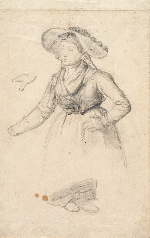 Peasant woman from Kinzigtal (Gutach) with bobble hat and nap bonnet