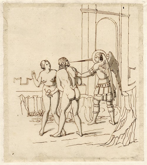 The expulsion from Paradise, after a fresco in the Camposanto at Pisa