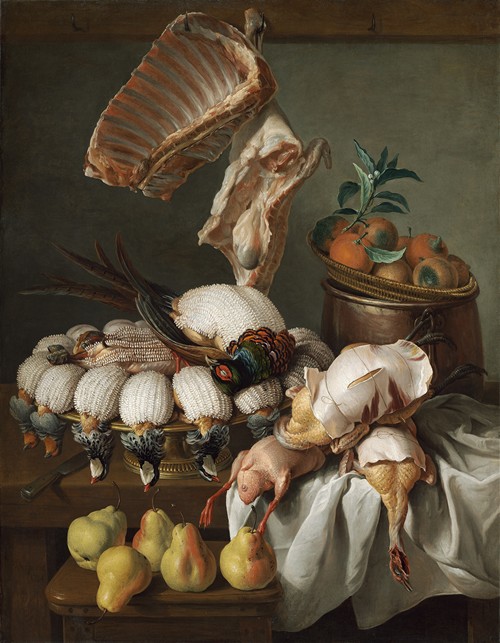 Still Life with Dressed Game,Meat and Fruit (1734)